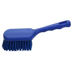 Haug Hygiene Stielbürste mit kurzem Griff 0822 , Besatzfarbe: blau