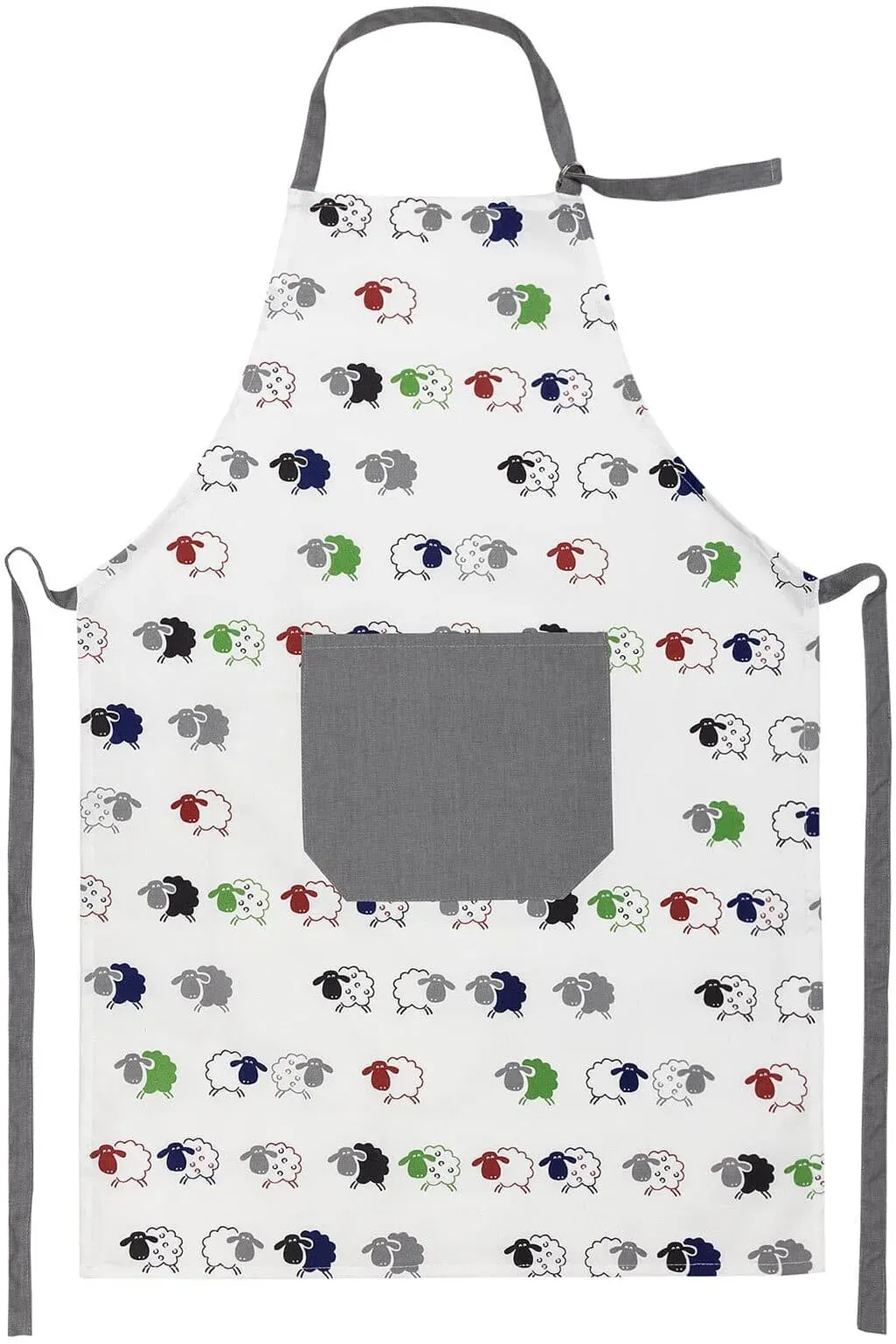 Kracht Küchen Textilien Schäfchen Baumwoll Schürze bedruckt 90x70 cm bunt - bunt
