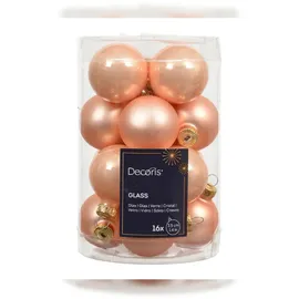 Kaemingk Weihnachtskugeln Glas 3,5cm 16 Stück - glänzend Christbaumkugeln Weihnachtsbaumkugeln Klein Christbaumschmuck Weihnachtsbaumschmuck Mini Pfirsich Perle