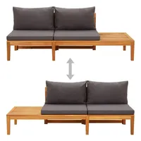 vidaXL Gartenbank mit Tisch 150 x 60 x 85 cm Grau