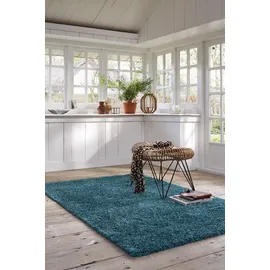 Esprit Cosy Glamour 2.0 Hochflorteppich 40 x 60 cm Blau/Türkis