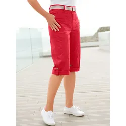 Caprihose CASUAL LOOKS, Damen, Gr. 19, Kurzgrößen, rot, 98% Baumwolle, 2% Elasthan, unifarben, kurz, Hosen