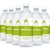 6 x 1 Liter Brenngel - PURE FLAME Premium Brenngel für Gelkamine & Gel Feuerstellen in 1L Flaschen