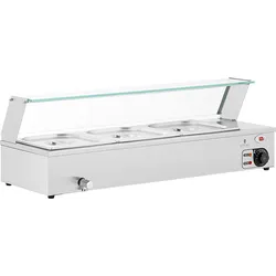 Royal Catering Bain Marie - 2,000 W - 3 GN 1/2 - Ablasshahn - Glasschutz RCBM_GN1/2_2