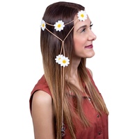 70er Jahre Hippie Kostüm Outfit Zubehör Flower Power Kopfband Stirnband