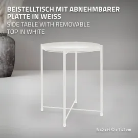 ML-Design Beistelltisch Weiß Metall 45 x 52 cm
