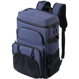 DEWUR Kühlrücksack 35L Thermo Rücksack Kühltasche Wasserdichter Picknickrücksack mit Flaschenöffner für Picknick Camping Strand Wandern Reisen Einkaufen (Blau)