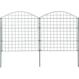 Estexo Teichzaun Set Zaunset Zaun 10 Elemente Steckzaun Gartenzaun Gitterzaun Metall