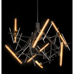 Linea Chandelier Round, Gold/ Schwarz/ Messing/ Nickel
