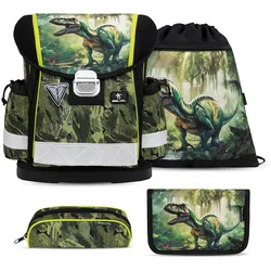 Rucksack Classy ergonomisches Schulranzen-Set 4-teilig "Lost World"