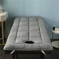 Matratze FüR Massageliege Mit Loch Tragbare Beauty Matratze Faltbares Weiche Bequemlichkeit Massagetische Mattress FüR Spa SchöNheits Gesichtssalon BettbezüGe Mit Gesichtsloch (Grau,60x190cm)