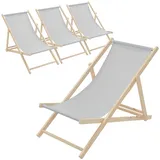ECD Germany Gartenliege 117 x 52 x 83 cm Hellgrau
