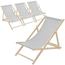 ECD Germany Gartenliege 117 x 52 x 83 cm Hellgrau