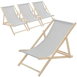 ECD Germany Gartenliege 117 x 52 x 83 cm Hellgrau