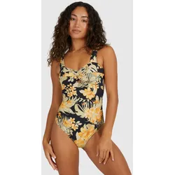 Badeanzug BILLABONG "Utopia Kali Gathered", Damen, Gr. XS, schwarz (off schwarz), 78% Nylon, 22% Elasthan, Badeanzüge