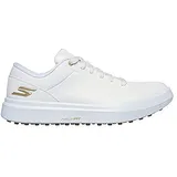 SKECHERS Go Golf Damen Drive 6 Arch Leder Relaxed Fit Wasserdicht Golfschuh Sneaker, Weiß/Gold, 38 EU