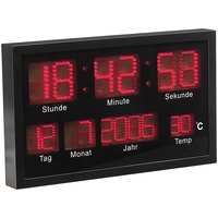 Lunartec LED Uhr groß: Multi-LED-Uhr mit Datum & Temperatur (LED Wanduhr, Große Digitaluhr, Temperaturanzeige)
