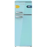 Cecotec Retro-Kühlschrank mit 2 Türen, 215 L Bolero CoolMarket 2D Origin 215 Blue E. Höhe 148,2 cm und Breite 55,2 cm, LED, Chromgriff, Glasregale, Temperaturregelung, Blau