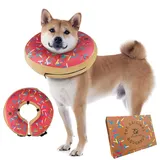 Aufblasbares Hundehalsband als Halskrause Hund | Tolle Alternative zu Halskrause oder Kegelhalsband |Ultrabequeme Hunde-Donuts als Leckschutz Hund zur Erholung| Für Mittelgroße Hunde (Pink)