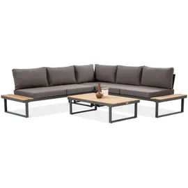 beautysofa MADISON Loungeset dunkelgrau