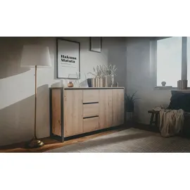 Finori Sideboard Denver 160 x 88 x 40 cm Braun/Grau