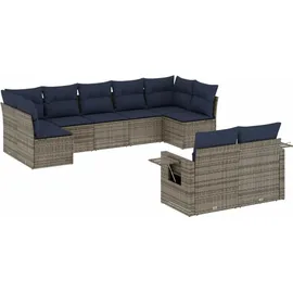 vidaXL Gartensofa-Set 9-tlg. grau