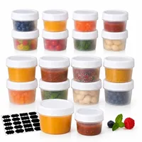 Dncvb 24 Stück Gefrierdosen Klein 120ml + 160ml Kleine Dosen mit Deckel Plastik Auslaufsichere Frischhaltedosen mit Deckel BPA-freie Kleine Dosen für Snacks, Saucen