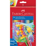 Faber-Castell 114437 - Buntstifte Set Classic Colour, Aquarellstifte, 36-teilig, bruchsicher, inkl. Pinsel