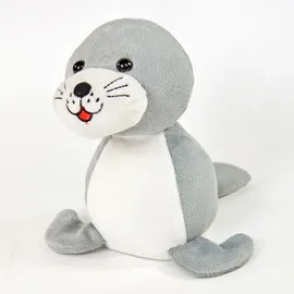 KÖGLER 75622 - Labertier Seehund Skibbi, ca. 17 cm groß, nachsprechendes Plüschtier mit Wiedergabefunktion, plappert alles witzig nach und beweg...