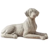 Loberon Hund Socrate, edler Deko-Jagdhund, detailreiche Tierfigur, lebensgroß & anmutig, Outdoor, Gartendekoration, Dekoobjekt, Polyresin, antikbeige