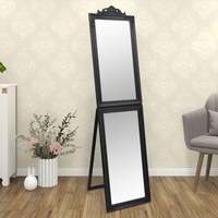 ZEYUAN Standspiegel Schwarz 40x160 cm, Ganzkörperspiegel, Full Length Mirror, Spiegel Zum Hinstellen, Bodenspiegel, Großer Spiegel, Standing Mirror