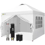 CROWN SHADES Pavillon 3x3 m Pop-Up wasserdicht mit 4 Seitenteilen
