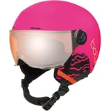 Bollé Quiz Visor, Hot Pink Matte, Orange Gun Visor Cat. 2, Small, Snow Helmets, Unisex, Children