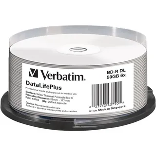 Verbatim BD-R Blu-Ray 50GB 6x Speed thermal printable CB
