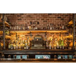 Fototapete PAPERMOON "Vintage Prohibition Bar", bunt, B:3,50m L:2,60m, Vlies, Tapeten