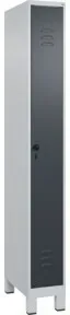 C+P Spind Classic PLUS, Füße, 1 Abteil, 1950x250x500mm, 7035/7016 Verschluss Sicherheits-Drehriegel 3 Garderobenhaken