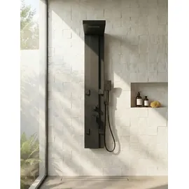 Badplaats Duschpaneel, Arden mit Mischbatterie Schwarz – Aluminium-du