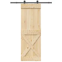vidaXL Narvik rechts 80 x 210 cm Natürlich/Schwarz