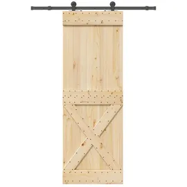 vidaXL Narvik rechts 80 x 210 cm Natürlich/Schwarz