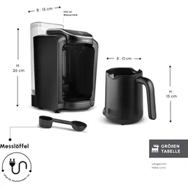 KARACA Hatır Aqua Wassertank Automatische Türkische Kaffeemaschine Schwarz