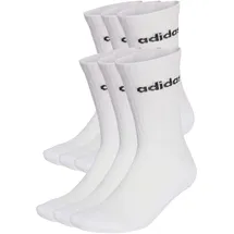 adidas Linear Crew Cushioned Socken 6er Pack Schwarz/Weiß 43-45