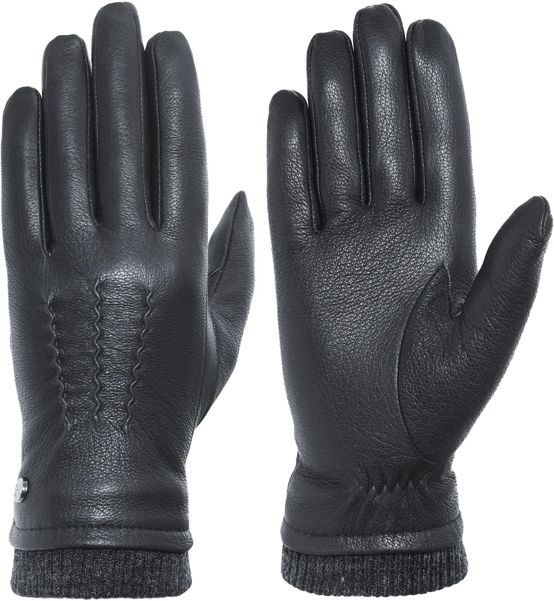 Lederhandschuhe PEARLWOOD, Herren, Gr. 7.5, schwarz, Leder, unifarben, Handschuhe, mit feinen Nähten