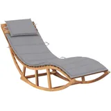 vidaXL Teak Massiv Schaukelliege mit Auflage Sonnenliege Gartenliege Holzliege Relaxliege Liegestuhl Liege Gartenmöbel Strandliege Freizeitliege Saunaliege