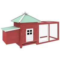 vidaXL Hühnerstall mit Hühnernest 190 x 72 x 102 cm rot