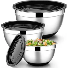 luxuskollektion Edelstahl Rührschüssel Set mit Luftdichtem