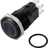 TRU COMPONENTS TC-12647460 Druckschalter 250 V/AC 3A 1 x Aus/(Ein) IP65 RGB rastend Aluminium, eloxi