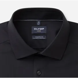 Olymp Businesshemd OLYMP Luxor modern fit, Herren, Gr. 43, Normaler Arm, schwarz, 64% Baumwolle, 27% Polyester, 9% Elasthan, Hemden,