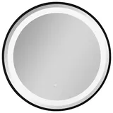 SANOTECHNIK Spiegel, inkl. LED-Beleuchtung, rund, BxH: 60 x 60 cm schwarz