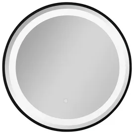 SANOTECHNIK Spiegel, inkl. LED-Beleuchtung, rund, BxH: 60 x 60 cm schwarz