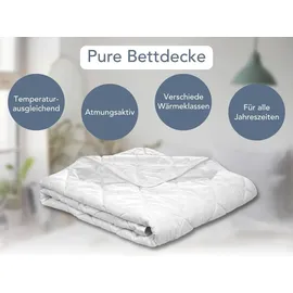 XDream Ganzjahresbettdecke medium | 140x200cm | XDREAM Pure | Steppdecke für alle Jahreszeiten - Weiß